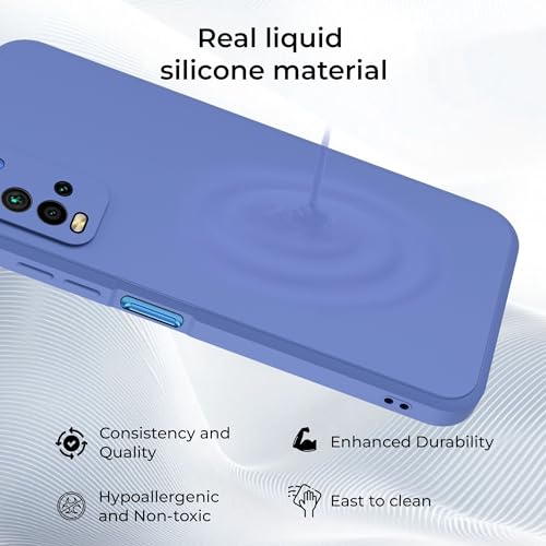 Image of A rtistque Liquid TPU Silicone Matte Shockproof Flexible with Camera Protection Soft Back Cover Case for Redmi 9 Power - Blue