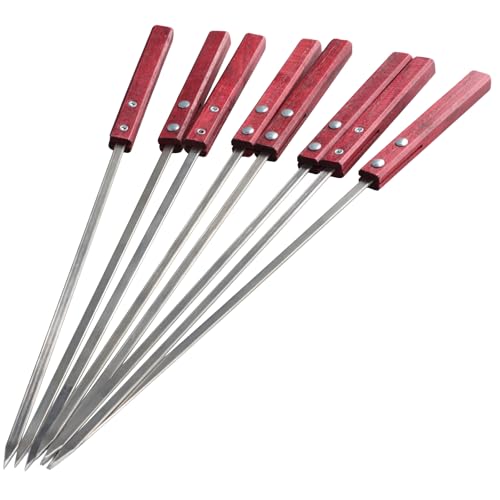 8 Pezzi Spiedini Riutilizzabili 40cm, Spiedini per Barbecue, Spiedini Griglia,