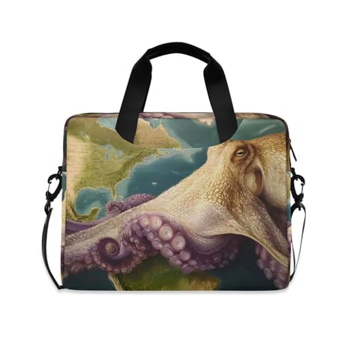 Bolsa para portátil con estampado de mapa de pulpo miniatura 1