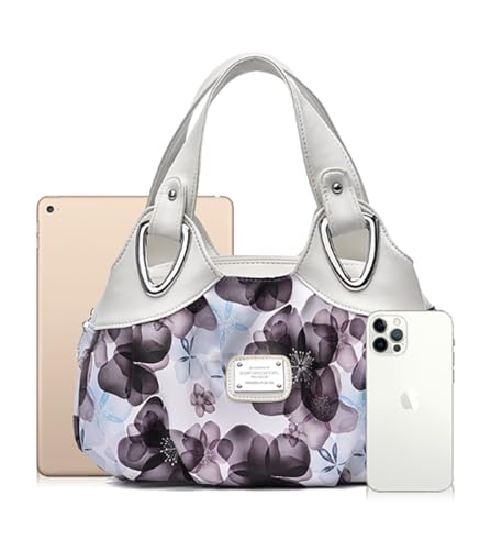 Image of Fashion Vegan Leather Handbag for Women Multi Pocket Large Tote Bags Satchel Printed Purses Soft Hobo Bag