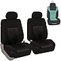 FH Group Car Seat Covers Trendy Elegance Front Set Seat Covers, Airbag Compatible Black Car Seat Cover Universal Fit Interior Accessories for Cars Trucks and SUVs