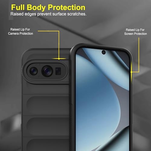Image of amazon basics Back Case Cover for Google Pixel 10 | Compatible for Google Pixel 10 Back Cover | Liquid Silicon Magic Case with Camera Protection | Black
