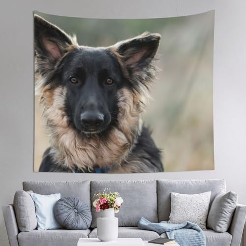 Tapiz de pastor alemán EdWal de 152x130 cm para decorar tu salón o dormitorio