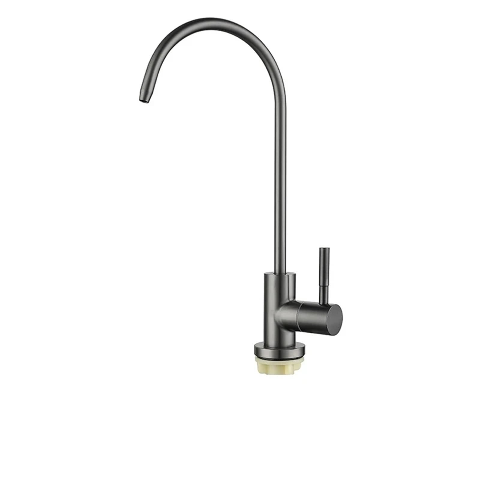 Aycdl Grey 1/4" Kitchen Faucets Direct Drinking Tap Water Purifier Faucet Single Cold Reverse Osmosis Filter Sink Gold,-A