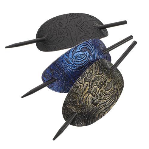 Horquillas de cuero sintético estables para sujetar moños y coletas con estilo vintage