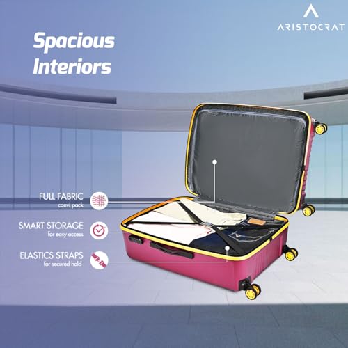 Image of Aristocrat Vortex Plus | Set of 3 Trolley Bag, 55+65+75 Cm, Small+Medium+Large Hardside Luggage | 8 Wheels, Combination Lock | Polycarbonate | 3 Year International Warranty | Maroon