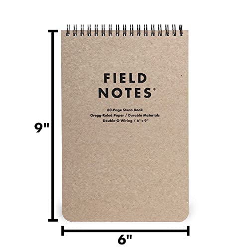 Steno Book Field Notes 80 pages carnet sténo spirale bloc notes ligné