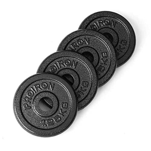Juego de Placas de Pesas de Hierro Fundido 1.25kg, 2.5 kg, 5 kg, 10 kg (elección de tamaños) for 1 "Barra de Manilla de Mancuernas, Pesas de Pintura Negra Barbell (Size : 1.25kg*4)