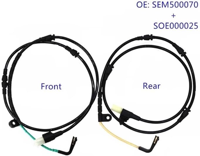 Automotive Brake Sensors Front + Rear Disc Brake Pad Wear Sensor SEM500070 + SOE000025 Brake Line Replacement for Discovery 3 4 L319 2004-2020