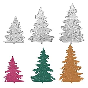Pqruu 3 Stück Weihnachtsbaum Stanzbögen diecuts