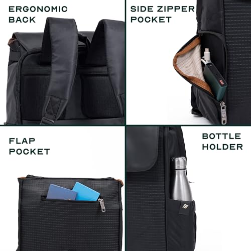 Image of Assembly Arto Laptop Backpack for Men Women 15.6 Inch Quilted Office Travel Bag with Trolley Sleeve Business Travel Bag