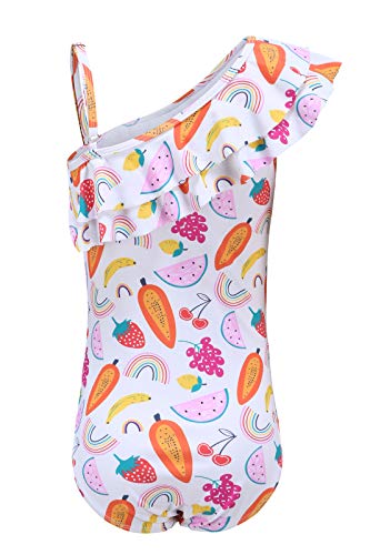 Image of Girls One Piece Swimsuits Hawaiian Ruffle Swimwear Kids Summer Bathing Suit 3-14 Years