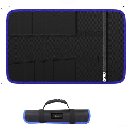 Organizador de rollo de herramientas, bolsa de almacenamiento de herramientas de boca abierta multiusos para coche/motocicleta/herramientas mecánicas, para lona Oxford de alta calidad (estilo extra
