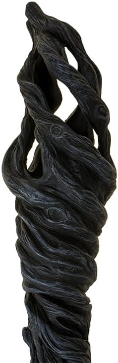 Pacific Giftware Black Twisted Witch Walking Cane Stick with Decorative Resin Handle, Gothic Fantasy Costume Accessory and Collector Display Piece 37.25" Long