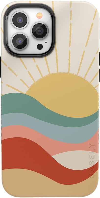 Casely - Funda para iPhone 14 Pro Max, Here Comes The Sun, Bonito atardecer de color liso, compatible con MagSafe