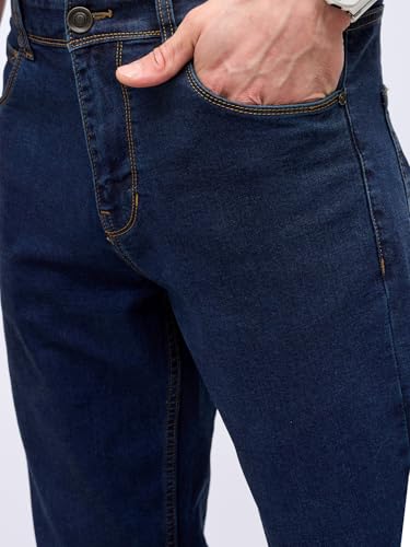 Image of Styli Men Solid Balloon Fit Jeans | Stretchable & Comfort, Mid-Rise Casual Denim Pants for Everyday Wear |Machine Washable