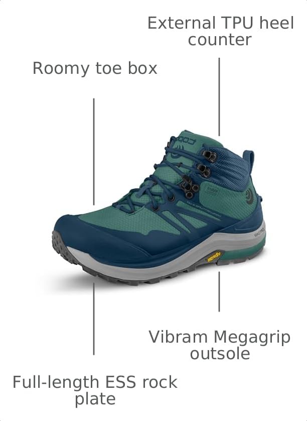 Image of Topo Athletic Women's Trailventure 2 WP Comfortable 5MM Drop Trail Running Boots, Athletic Shoes for Trail Running