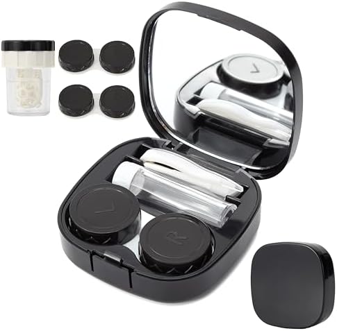 cauyuan Square Contact Lens Travel Kit with Cleaner Washer, Porta...