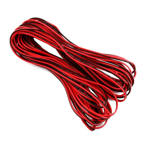 Cable Eléctrico De 2 Hilos De 20 Metros, 22 Awg, Rojo Y Negro, Cable De 2 Hilos, Alambre De Cobre Estañado, Flexible Y Duradero, 12 V, Para Cableado Eléctrico Y Proyectos De Bricolaje