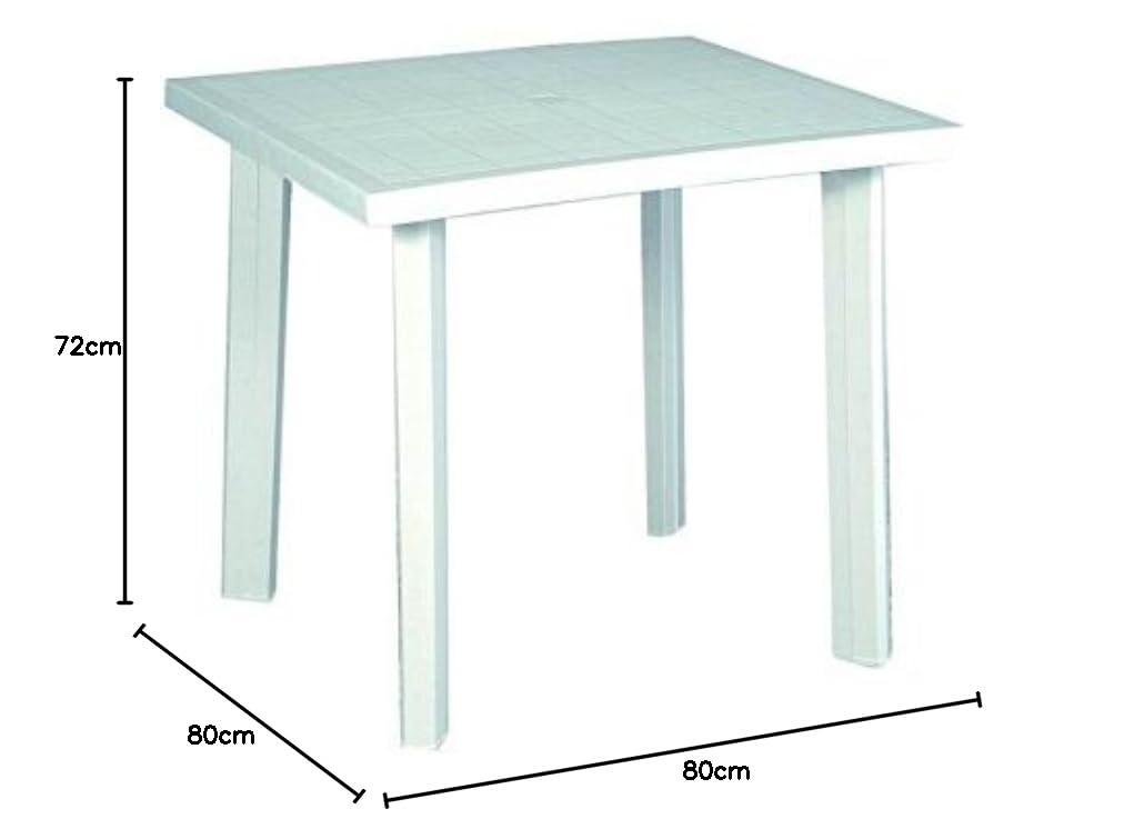 Bica 59 Weekend Tavolo, polipropilene, Bianco, 80x80x72 cm