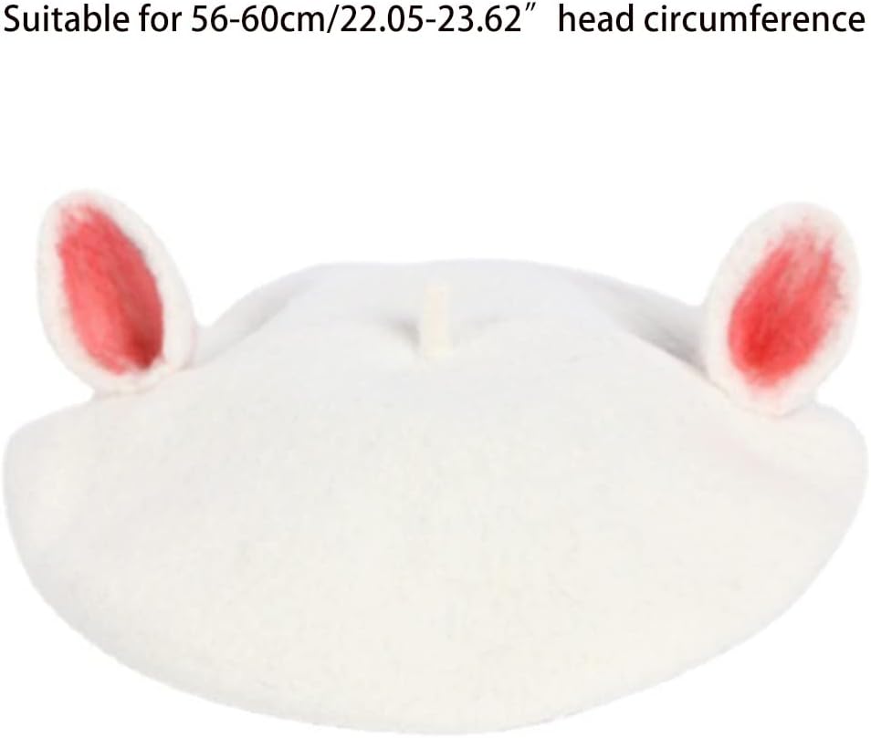 Cartoon for Cat Ear White Painter Hat Woolen Hat Hat Wild for Spring Fall Winter Daily Wearing