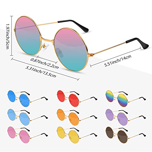CHRORINE Hippie Sunglasses for Women Men Hippie Party Decorations3