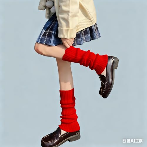 Image of Womens And Girls Kawaii Leg Warmers 80s Harajuku Lolita Japanese Legwarmers Ankle Socks Knit Stockings Boot Socks