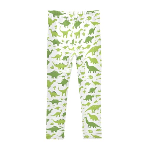 KLL Dinosaurs Green Silhouettoddler Girls Legging Soft Full Length Workout Pants Sports2