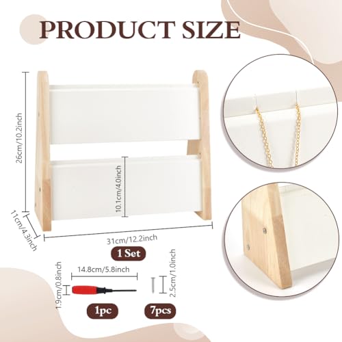 Support de collier en bois blanc présentoir bijoux 34 places vertical