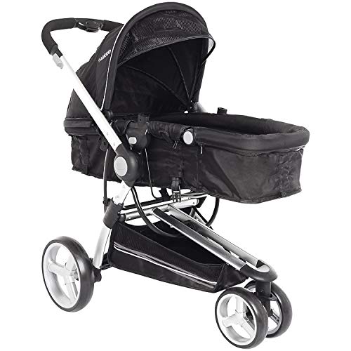 Carrinho Para Bebê Compass II Reversível Preto 0 até 13kg - Kiddo