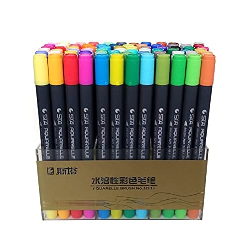 Fengfree Art Markers - STA 12ColorsArt and Graphic Drawing Manga Water Based Pigment Ink Twin Tip Brush Fine Tip Sketch Marker Pen Aquarelle Brush Pen (24Colors)