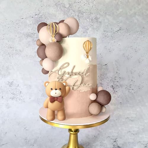 JeVenis Brown Bear Cake Decoration Baby Bear Baby Shower Cake Topper Bears Cake Decoration Baby Shower Birthday Cake Decoration