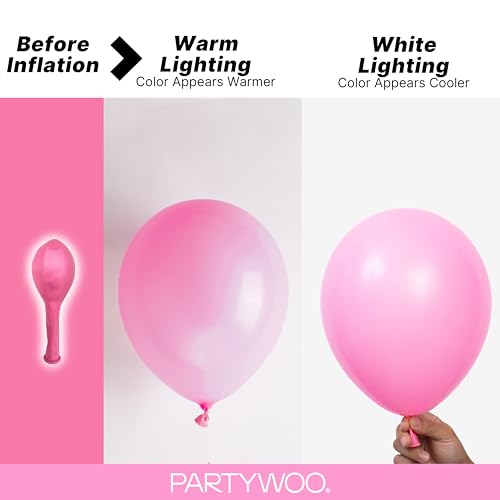 Image of PartyWoo Pink Balloons 140pcs Different Sizes of 18 12 10 5 Inch Matte Pink Balloon Arch Kit for Baby Shower Gender Reveal Princess Bachelorette Engagement Birthday Party Decorations Pink-Y11