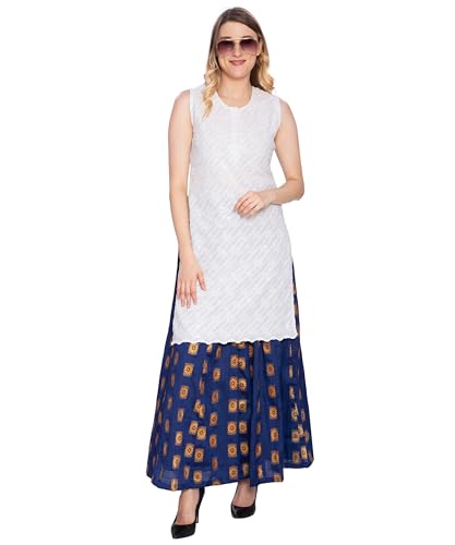 Image of TNQ Full Flared Cotton Palazzo Pants || Gold Print Printed Sharara Garara || Ethnic Or Casual Wear