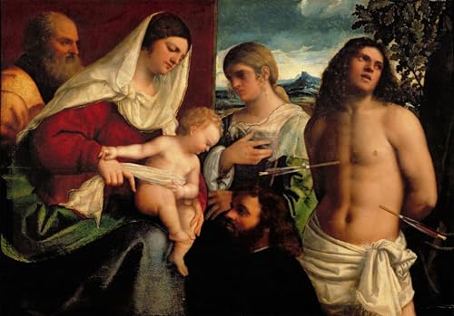 Decora tu pared con un lienzo decorativo vintage: arte religioso Del Piombo de 60x90cm