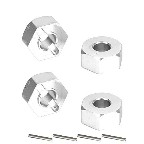 Tbest Hex Mount, 4PCS 5.5MM Thickness Aluminum Alloy Hex Mount Connector Fit for WLtoys RC 1/10 Off-Road Vehicle(Silver K949-009S)