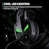 EKSA Fenrir Casque Gaming à Réduction de Bruit avec Micro pour Xbox One PC PS4 PS5 Switch avec Lumière LED, 3D Stéréo Surround Casque Audio pour Prise 3,5MM, Noir Vert