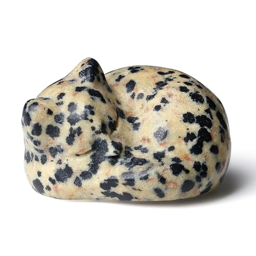 眠っている猫の装飾 猫のギフト クリスタル 眠っている猫像 石の置物彫刻 磨かれた宝石の装飾 オフィスルーム ホームデスク 幸運の癒し バレンタインデコレーション 女性猫愛好家向け