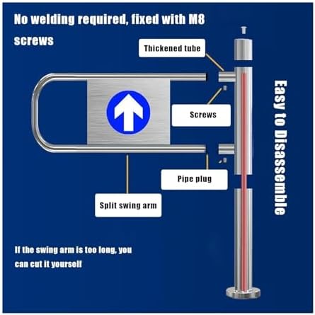 Spring-Loaded Safety Gate with Auto-Close Design - Ideal for Secure Access in Supermarkets, Libraries, Retail Stores, and Child Safety Solutions