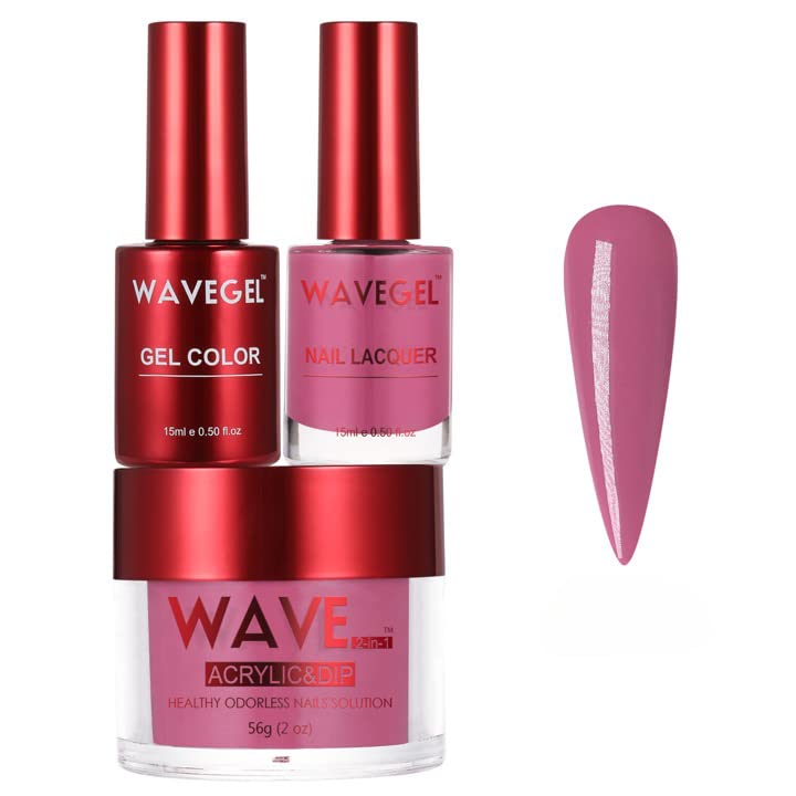 WAVEGEL Soak-Off Gel, Nail Lacquer & Acrylic/Dip Powder Matching Set - Queen Collection - #024 Dark Berry