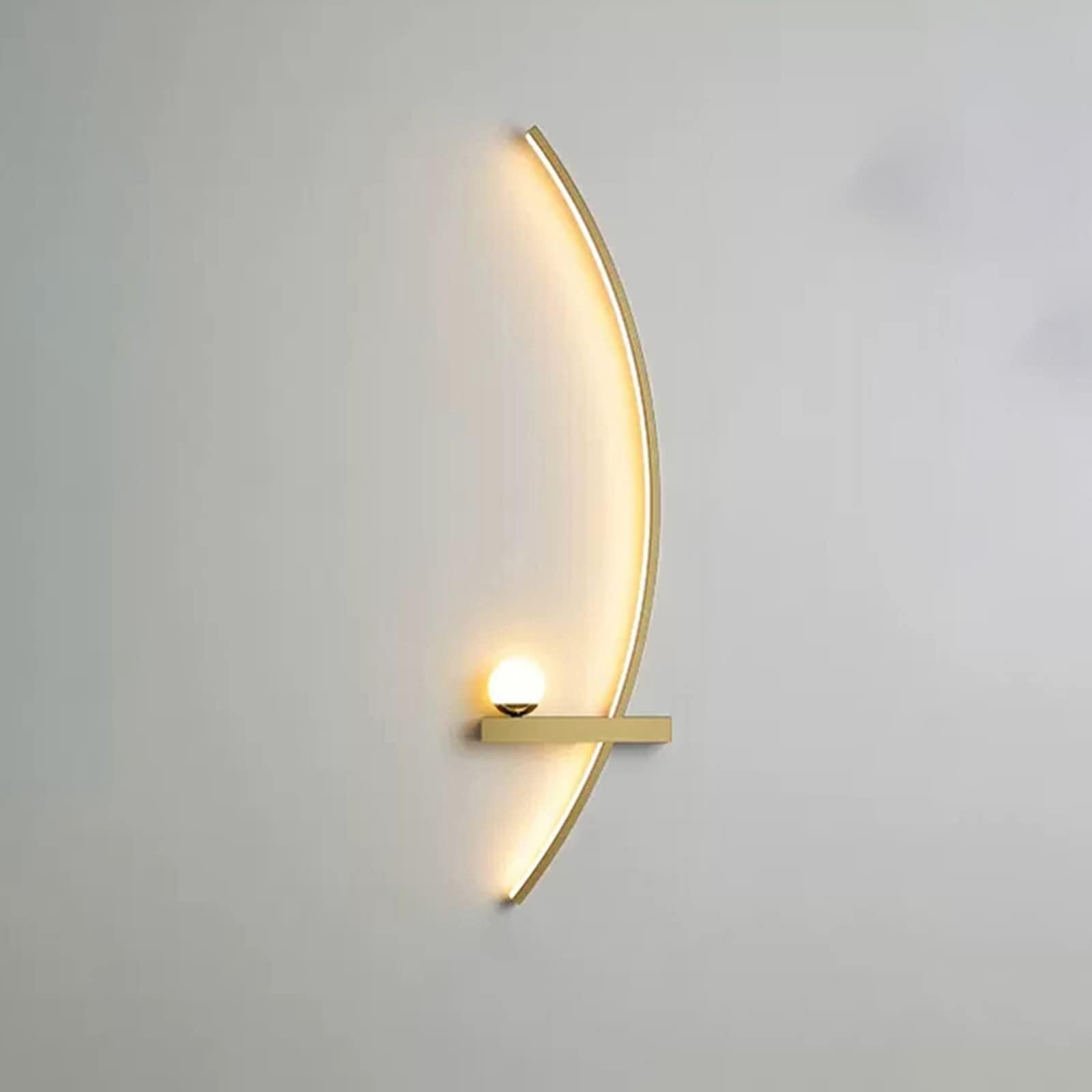 BJKYTMLM Modern LED Wall Lamps, Nordic Minimalist Creative Wall Sconce for Living Room Backgroud Decor Indoor Metal Lighting,Gold,55cm Left(Gold,55cm Right)