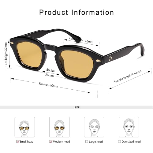 Small Retro Square Sunglasses for Women Mens Rectangle Sunnies AP3680
