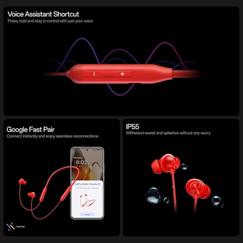 Image of Bluetooth Wireless in-Ear Neckband Earphones with Mic, 12.4mm Dynamic Drivers, Up to 30 Hours Playtime, Fast Charging, IPX Water & Dust Resistance, Deep Bass, Type-C, ENC Calling (Black)