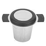 Respicefinem Stainless Steel Tea Filter Cup Infuser Strainer With Silicone Lid For Loose Leaf Tea Brewing At Home Office