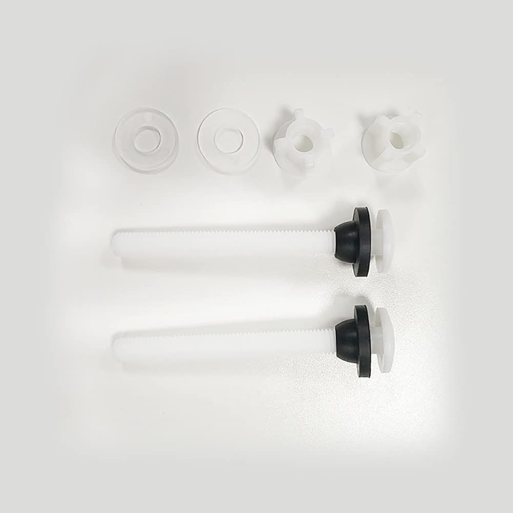 Paquete de 4 tornillos para tanque de inodoro, plástico, cabeza hexagonal, 3/8" x 4", calidad residencial, ideal para reparaciones de tanques de inodoro