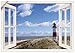 Produktbild ARTland Wanddeko Wandtattoo selbstklebende Vinylfolie 100x70 cm Fensterblick Fenster Strand Meer Maritim Düne Leuchtturm Sylt Nordsee T5SD