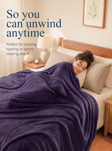 Image of Utopia Bedding Ultra Soft Fleece Bed Blanket Full Size Purple (90x84 Inch)