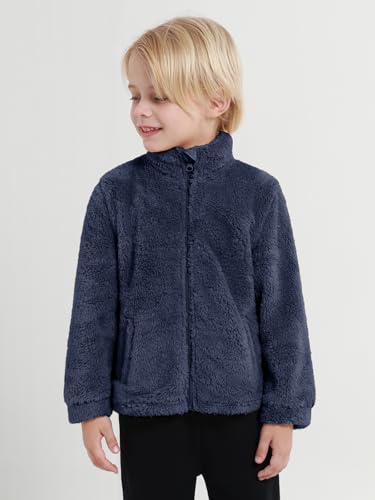 Kids Toddler Fleece Jackets Zip Up Stand Collar Coat Fuzzy Outerwear for Boys Girls Clothes 2T 3T 4T 5T 6T 7-8 Years3