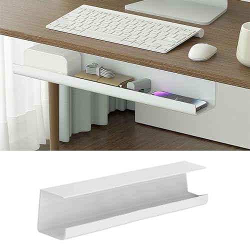 Bandeja organizadora de cables bajo escritorio, organizador eficiente para espacios ordenados, material PVC miniatura 6