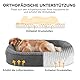 Pawk Orthopädisches Hundebett Grosse Hunde, Vierseitiges Nackenrolle Kissen Hundebett Orthopädisch, Memory Foam Hundekorb XXL Wasserdicht rutschfest, Hundebetten Abnehmbar und Waschbar